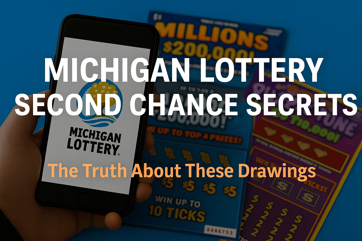 Michigan Lottery second chance tickets being scanned with a mobile app